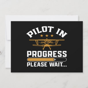 Pilot lädt… Lustiges Vintage-Doppeldecker-Flugzeug Einladung