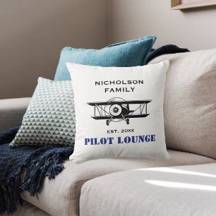 Pilot Lounge & Cool Airplane Aviation Personalisie Kissen