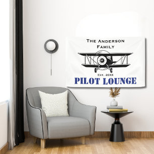 Pilot Lounge Kühles Flugzeug Luftfahrt Personalisi Banner