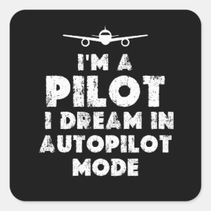 Pilot lustig quadratischer aufkleber
