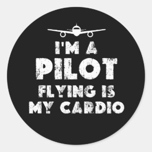 Pilot lustig runder aufkleber