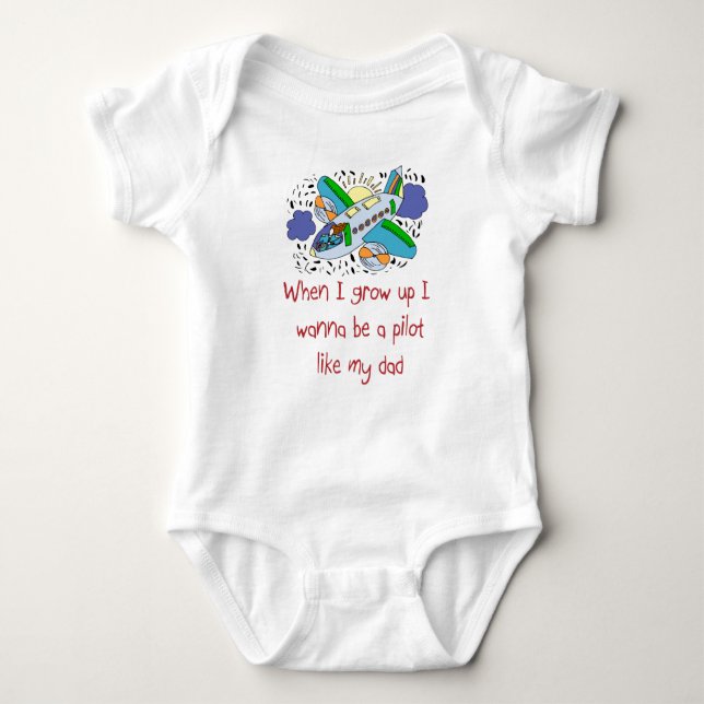 Pilot mögen meinen Vaterbaby-T - Shirt (Vorderseite)