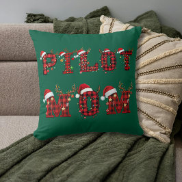 Pilot Mom Christmas Letters Lights Ornaments Funny Kissen