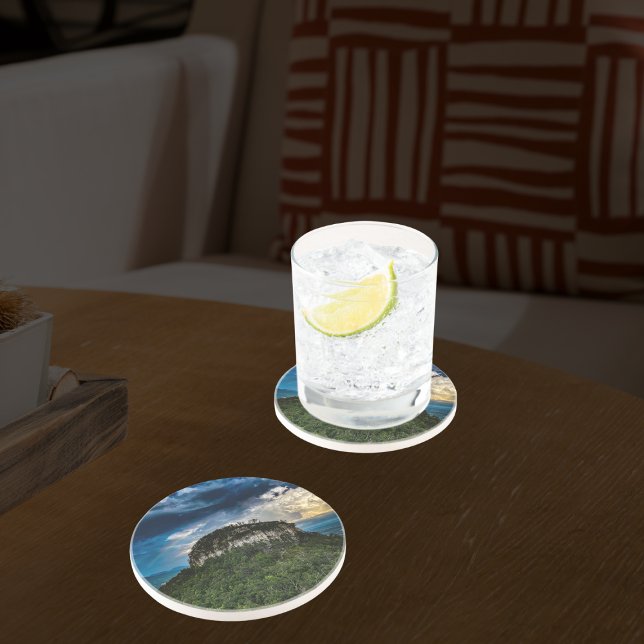 Pilot Mountain NC Staat Park | nach Sturm Regenbog Getränkeuntersetzer (Von Creator hochgeladen)