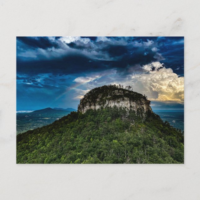 Pilot Mountain NC Staat Park | nach Sturm Regenbog Postkarte (Vorderseite)
