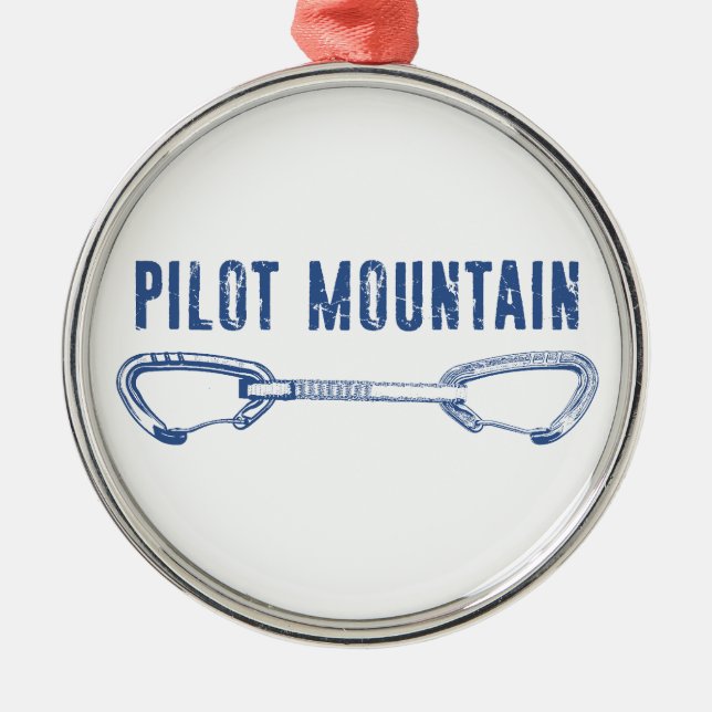 Pilot Mountain North Carolina Climbing Quickdraw Ornament Aus Metall (Vorne)
