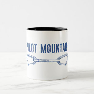 Pilot Mountain North Carolina Kletter Quickdraw Zweifarbige Tasse