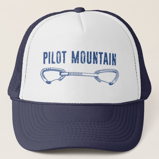 Pilot Mountain North Carolina Klettern Quickdraw Truckerkappe (Vorderseite)