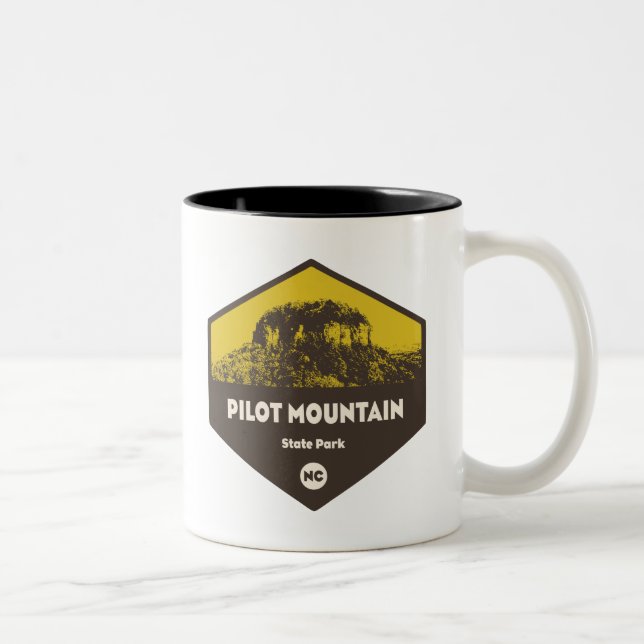 Pilot Mountain Staat Park North Carolina Zweifarbige Tasse (Rechts)