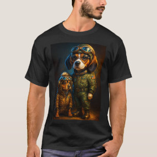 "Pilot Paws" – Süßes Beagle-Aviator-Duo T-Shirt