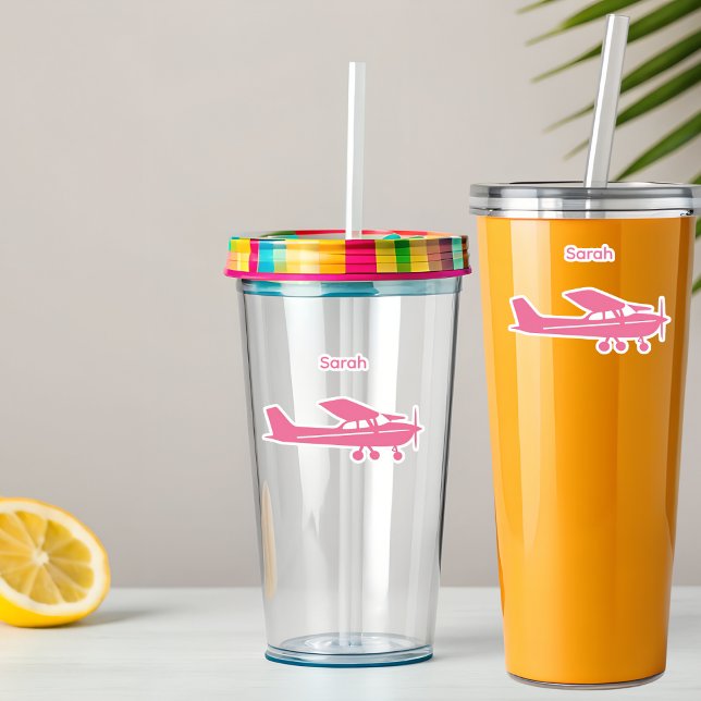 Pilot Pink Cessna Flugzeug Individuelle Name Girl Aufkleber (Von Creator hochgeladen)