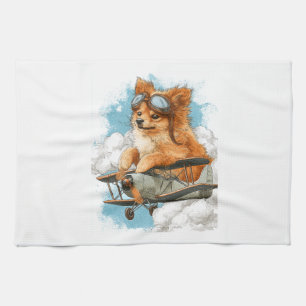 Pilot Pomeranian � Fliegender Ace Hund Geschirrtuch