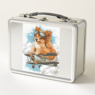 Pilot Pomeranian � Fliegender Hund Metall Brotdose