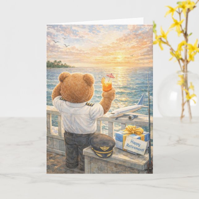 Pilot Retirement looking at the sky  Karte (Gelbe Blume)