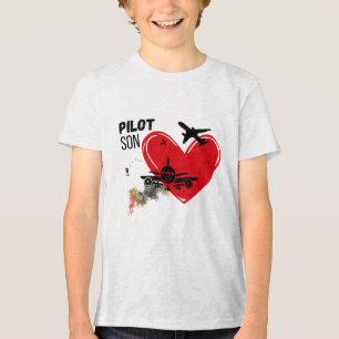 "PILOT SON - Stolz Son Bereit zum T - Shirt" Tri-Blend Shirt