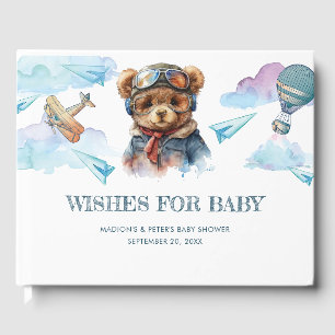 Pilot Teddy Bear Baby Dusche Wünsche für Baby Gästebuch