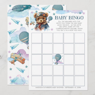 Pilot Teddy Bear Baby Shooting Baby Bingo Einladung