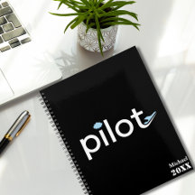 "Pilot" Typografie, Flugzeug und Foto, Mit Monogra