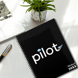 "Pilot" Typografie, Flugzeug und Foto, Mit Monogra Planer