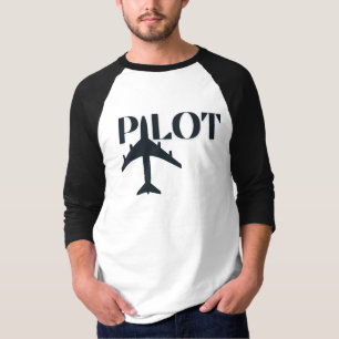 Pilot Typografie und Flugzeug, Minimalistisch, ein T-Shirt