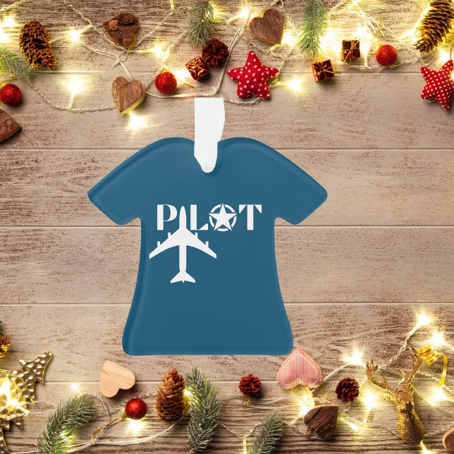 Pilot-Typografie und Militärflugzeug, Minimalistis Ornament (Von Creator hochgeladen)