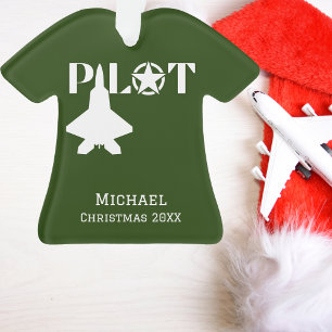 Pilot-Typografie und Militärflugzeug, Minimalistis Ornament