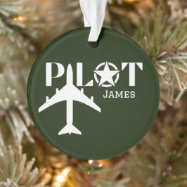 Pilot-Typografie und Militärflugzeug, Minimalistis Ornament