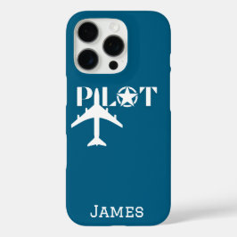 Pilot Typografie und Minimalistisches Flugzeug iPhone 16 Pro Hülle