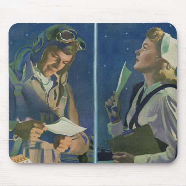 Pilot und Krankenschwester des Zweiten Weltkriegs  Mousepad (Vorne)