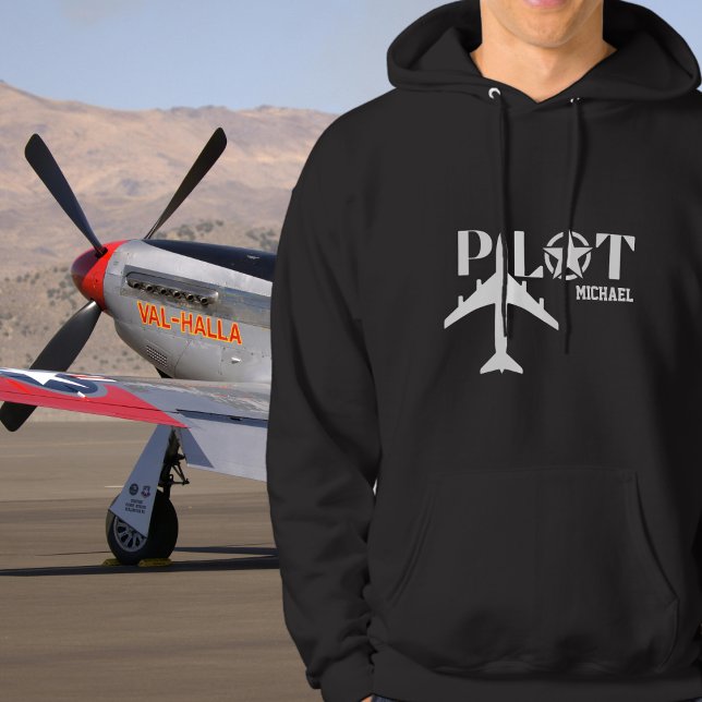 Pilot- und Militärflugzeug, einfach, Minimalistisc Hoodie (Von Creator hochgeladen)