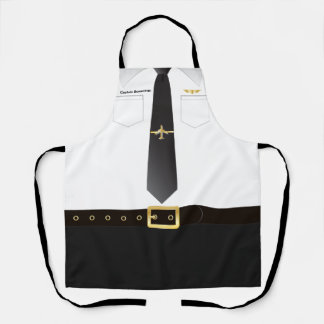 Pilot Uniform Captain Name Novelty Schürze