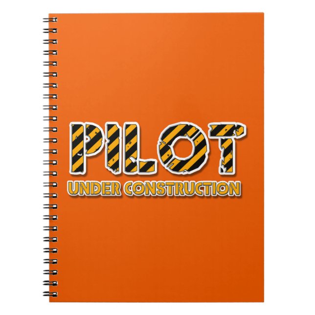 Pilot unter Konstruktion Spiral Foto Notebook Notizblock (Vorderseite)