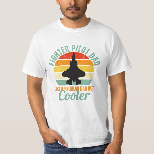 Pilot-Vater F-35 für Retro-Kämpfer T-Shirt (Vorderseite)