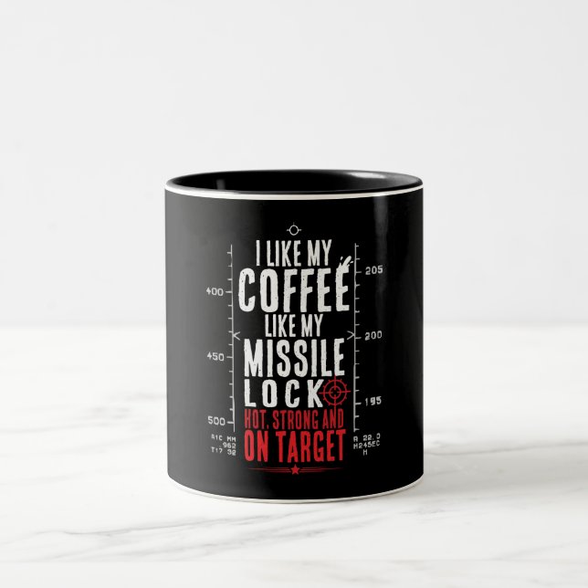 PILOT VIDEOGAME MISSILE LOCK KAFFEE DRINKER ZWEIFARBIGE TASSE (Mittel)