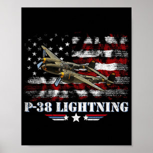 Pilot von P-38-Blitzflugzeugen P38 WW2 Poster