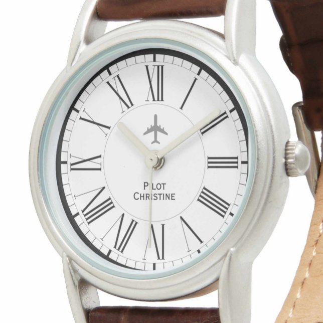 Pilot von weiblichen Luftfahrzeugen oder Luftfahrz Armbanduhr (Von Creator hochgeladen)