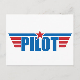Pilot Wings Abzeichen - Luftfahrt Postkarte