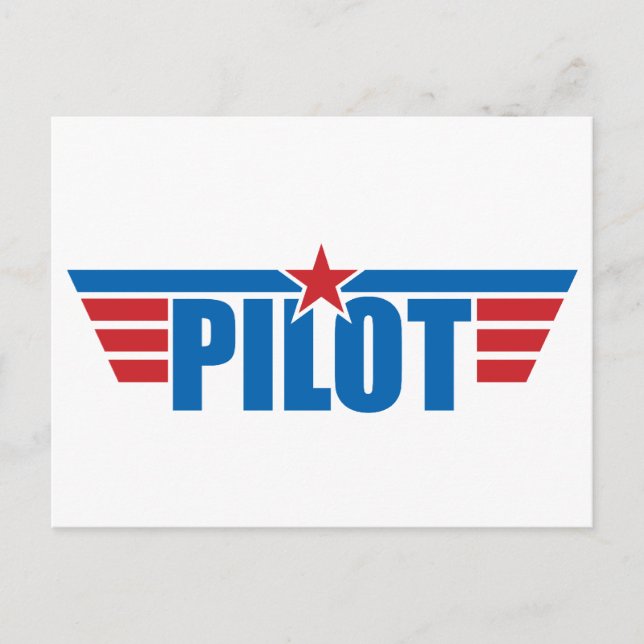 Pilot Wings Abzeichen - Luftfahrt Postkarte (Vorderseite)