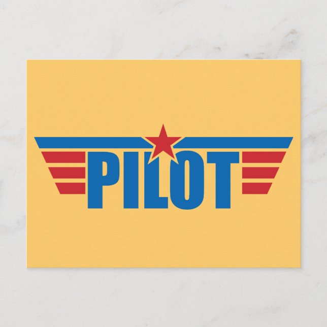 Pilot Wings Abzeichen - Luftfahrt Postkarte (Vorderseite)