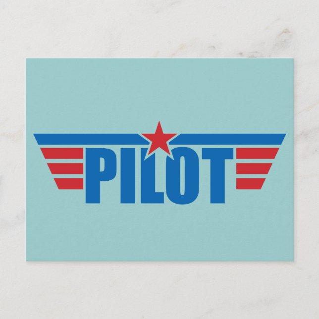 Pilot Wings Abzeichen - Luftfahrt Postkarte (Vorderseite)