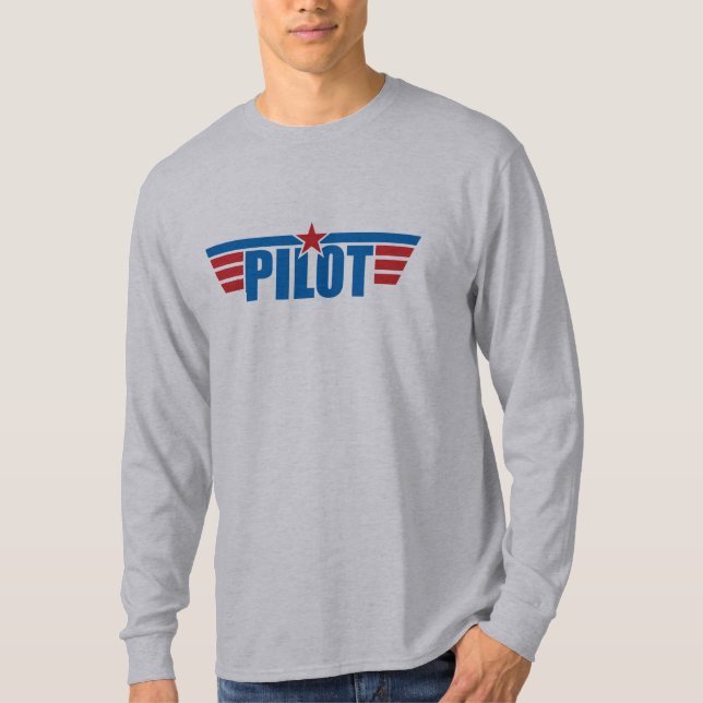 Pilot Wings Abzeichen - Luftfahrt T-Shirt (Vorderseite)