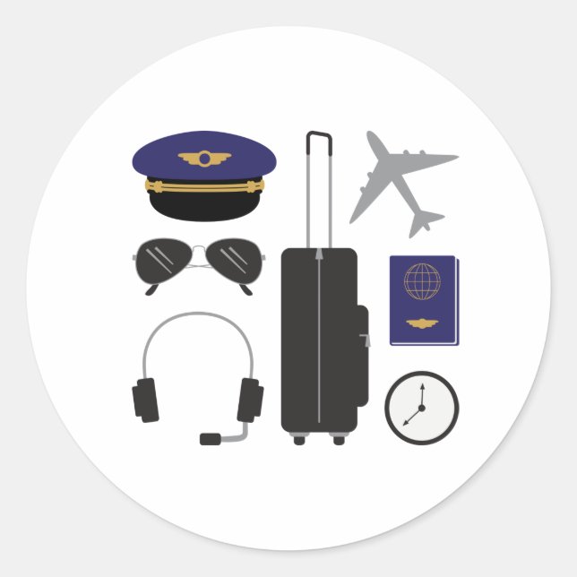 Pilotelemente Runder Aufkleber (Vorderseite)