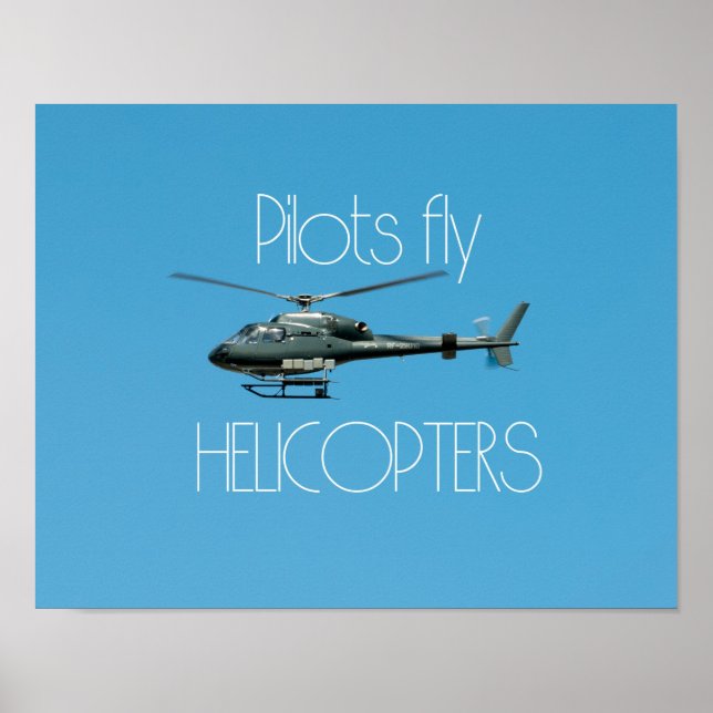 Piloten fliegen Hubschrauber Poster (Vorne)