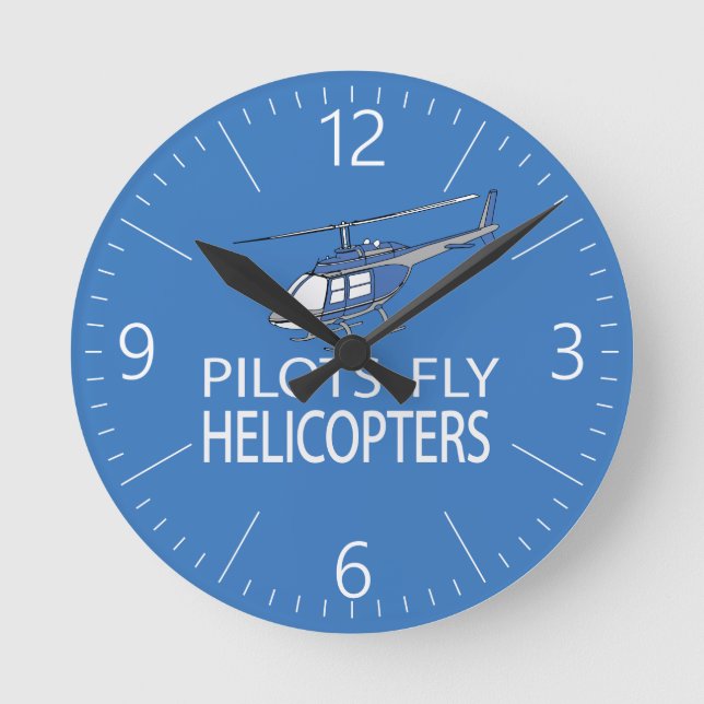 Piloten fliegen Hubschrauber Runde Wanduhr (Vorderseite)