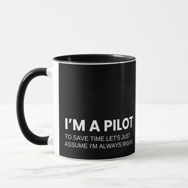 Piloten Funny Work Sprichwort Tasse (Links)