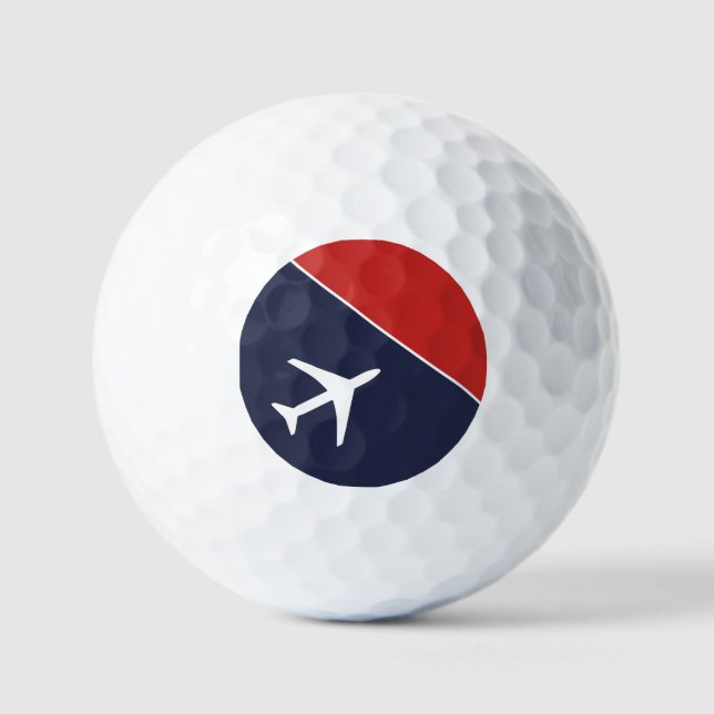 Piloten für Funky White Flugzeug Golfball (Vorderseite)