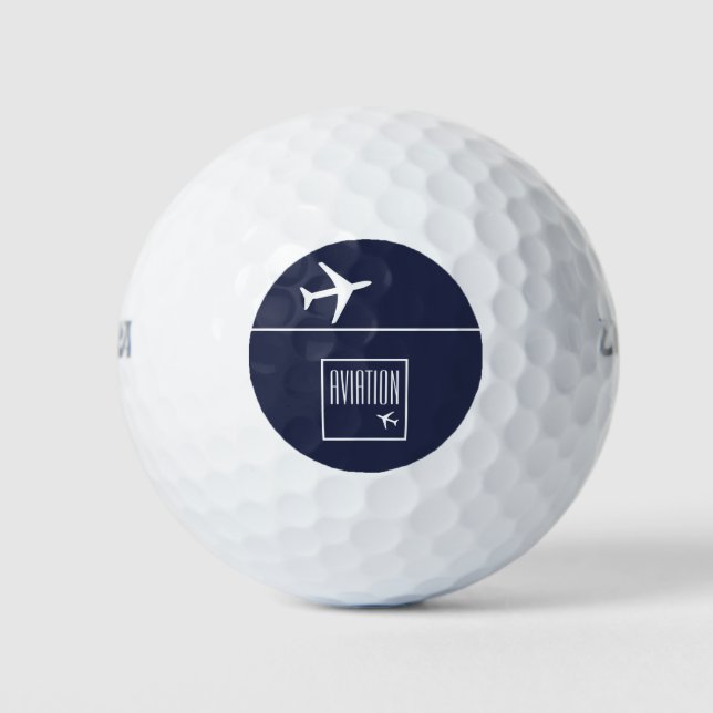 Piloten für Funky White Flugzeug Golfball (Vorderseite)