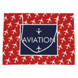 Piloten für Funky White Flugzeug Große Geschenktüte