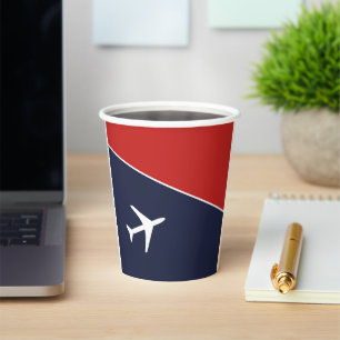 Piloten für Funky White Flugzeug Pappbecher