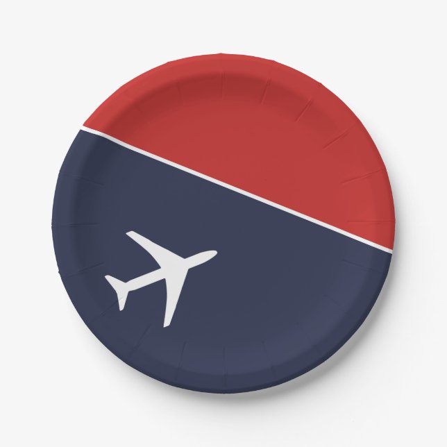 Piloten für Funky White Flugzeug Pappteller (Vorderseite)